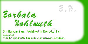 borbala wohlmuth business card